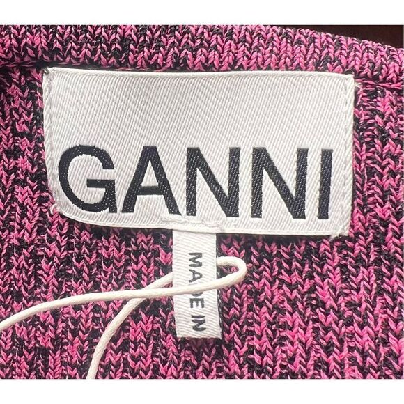 GANNI Puff-Sleeved Mini Dress in Carmine Rose NWT Size Medium - Picture 12 of 16